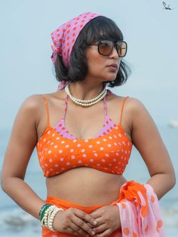 Suta - Women Polka Dots Printed Stitched Blouse