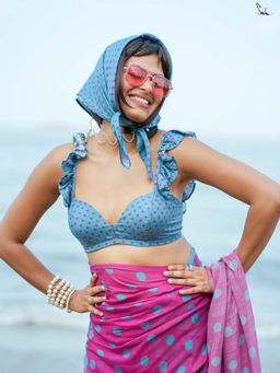 Suta - Women Polka Dots Printed Stitched Blouse