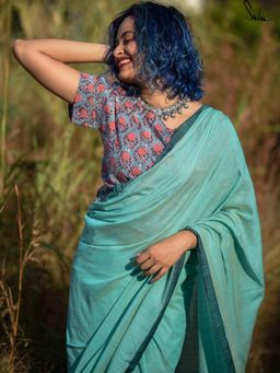 Suta - Women Floral Block Printed Stitched Blouse