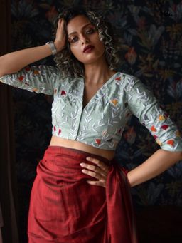 Suta - Women Embroidered Thread Work Stitched Blouse