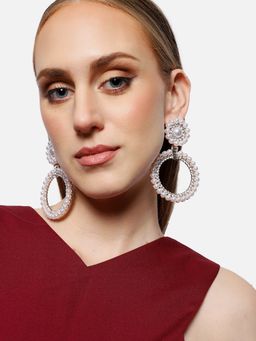 Sohi - Gold Plated White Pearls Drop Earrings for Women