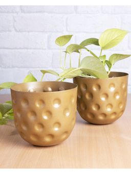 Homesake - Belly Bucket Planters Golden Craters 2 Pieces