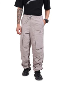The Indian Garage Co - Men Baggy Fit Solid Mid-Rise Grey Trouser