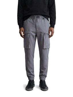 The Indian Garage Co - Men Relaxed Fit Solid Mid-Rise Grey Cargo