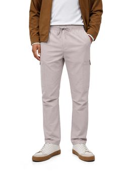 The Indian Garage Co - Men Relaxed Fit Solid Mid-Rise Grey Cargo