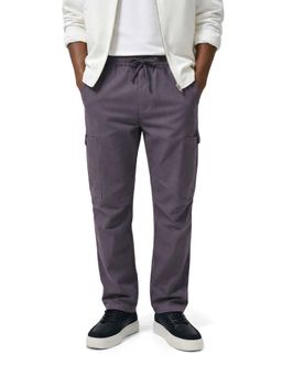 The Indian Garage Co - Men Relaxed Fit Solid Mid-Rise Grey Cargo