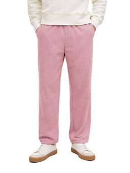 The Indian Garage Co - Men Relaxed Fit Textured Mid-Rise Pink Trouser