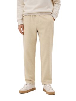 The Indian Garage Co - Men Relaxed Fit Textured Mid-Rise Beige Trouser