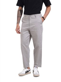 The Indian Garage Co - Men Relaxed Fit Solid Mid-Rise Grey Trouser