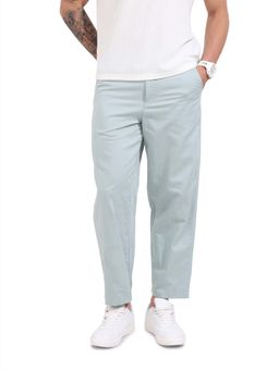 The Indian Garage Co - Men Relaxed Fit Solid Mid-Rise Blue Trouser
