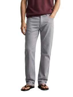 The Indian Garage Co - Men Regular Fit Solid Mid-Rise Grey Chinos
