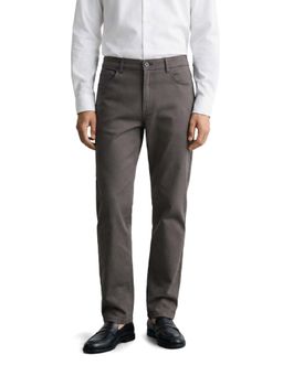 The Indian Garage Co - Men Regular Fit Solid Mid-Rise Grey Chinos