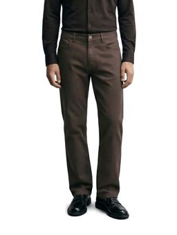 The Indian Garage Co - Men Regular Fit Solid Mid-Rise Brown Chinos