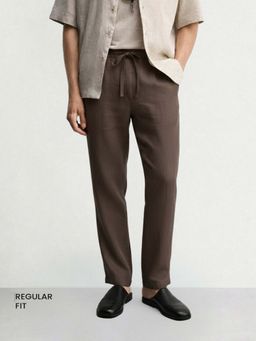 The Indian Garage Co - Men Regular Fit Solid Mid-Rise Olive Trouser