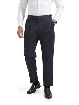 The Indian Garage Co - Men Relaxed Fit Solid Mid-Rise Gurkha Grey Trouser