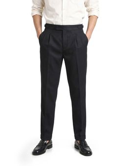 The Indian Garage Co - Men Relaxed Fit Solid Mid-Rise Gurkha Black Trouser
