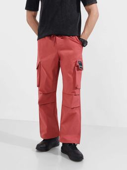 The Indian Garage Co - Men Baggy Fit Textured Mid-Rise Cargo