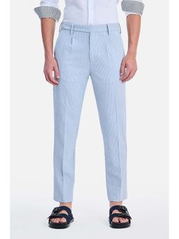 Snitch - Light Blue Stripes Relaxed Casual Trouser