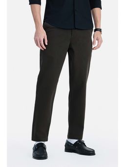 Snitch - Olive Textured Regular Casual Chinos