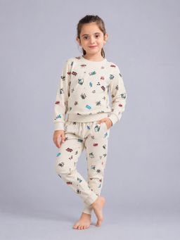 PLUM TREE - Girls Premium Soft Cotton Full sleeve T-shirt and jogger pant clothing set