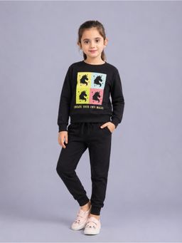 PLUM TREE - Girls Premium Soft Cotton Full sleeve T-shirt & joggers