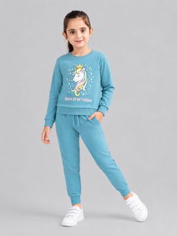 PLUM TREE - Girls Premium Soft Cotton Full sleeve T-shirt and jogger pant clothing set