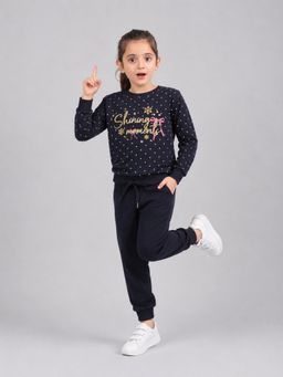 PLUM TREE - Girls Premium Soft Cotton Full sleeve T-shirt & joggers