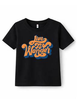 KAVEE - Pure Cotton Biowashed Half Sleeves Wander Typography T-shirt
