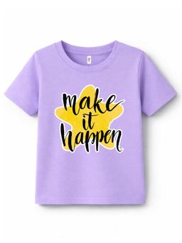 KAVEE - Pure Cotton Biowashed Half Sleeves Make It Typography T-shirt