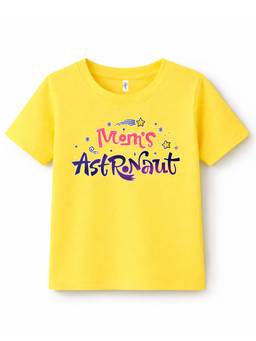 KAVEE - Pure Cotton Biowashed Half Sleeves Mom's Astronaut Typography T-shirt
