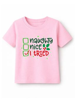 KAVEE - Pure Cotton Biowashed Half Sleeves Naughty Typography T-shirt