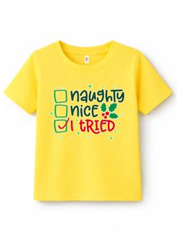 KAVEE - Pure Cotton Biowashed Half Sleeves Naughty Typography T-shirt