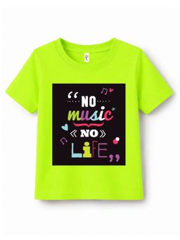 KAVEE - Pure Cotton Biowashed Half Sleeves No Music Typography T-shirt