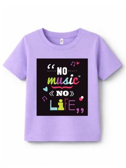KAVEE - Pure Cotton Biowashed Half Sleeves No Music Typography T-shirt