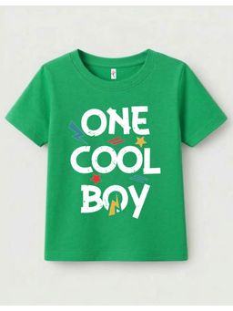 KAVEE - Pure Cotton Biowashed Half Sleeves One Cool Boy Typography T-shirt