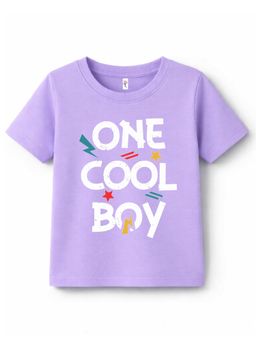KAVEE - Pure Cotton Biowashed Half Sleeves One Cool Boy Typography T-shirt