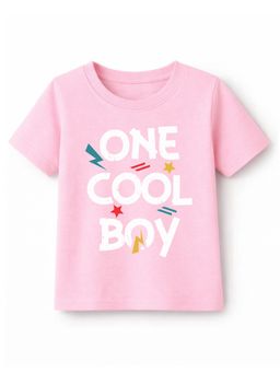 KAVEE - Pure Cotton Biowashed Half Sleeves One Cool Boy Typography T-shirt