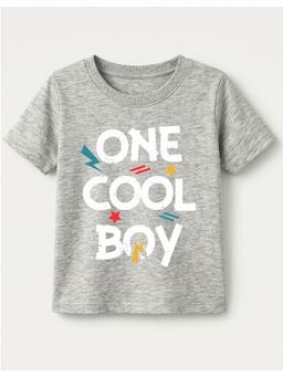 KAVEE - Pure Cotton Biowashed Half Sleeves One Cool Boy Typography T-shirt