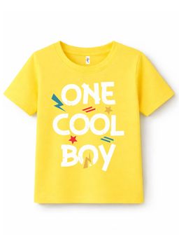 KAVEE - Pure Cotton Biowashed Half Sleeves One Cool Boy Typography T-shirt