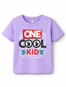 KAVEE - Pure Cotton Biowashed Half Sleeves One Cool Kid Typography T-shirt