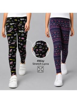 PLUM TREE - Girls Cotton Lycra Stretch Printed Leggings