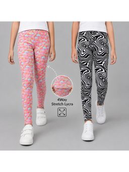 PLUM TREE - Girls Cotton Lycra Stretch Printed Leggings