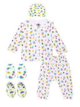 The Mom Store - Infant Set Mittens Booties Cap Combo- Berry Bites (Set of 5)