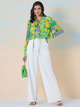 Navyasa By Liva - Womens Green Blossom Cascade