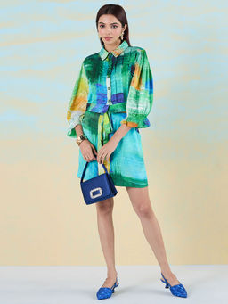 Navyasa By Liva - Womens Green Printed Reverie