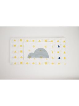 Masaya - Shapes Grey King Bedsheet with 2 Pillow Covers (Set of 3)