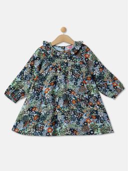 R&B - Multi-Color Floral Round Neck Dress