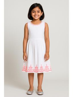 Miyo - Girls Embroidered Sleeveless Fit and Flare Dress