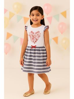 Miyo - Girls Stripes Fit and Flare Dress