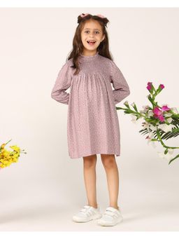 Miyo - Girls Lavender Smocked Floral Dress
